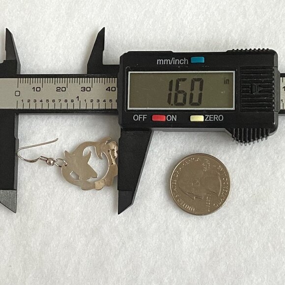 VTG Sterling Silver 925 VIMAR 1.60" Jumping Dolphin Wave Dangle Earrings Sealife - Picture 13 of 16